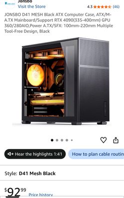 Jonsbo D41 Mesh Black ATX Computer Case