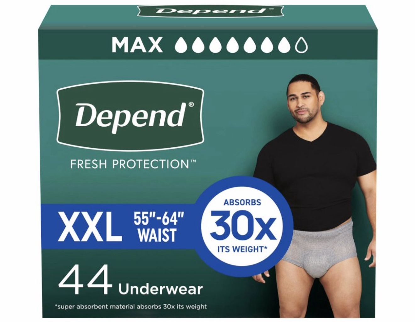 Depend Fresh Protection Underwear for Men, Size 2XL, 44 Count