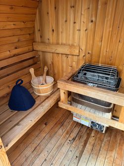 Almost Heaven - 2 Person Barrel Sauna w heater, stones and Accessories