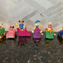 Vintage Disney Toy Characters In Vehicles Lot of 6