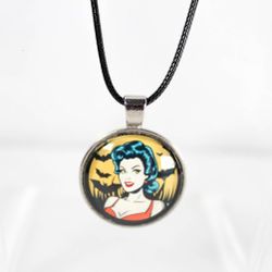 Retro Horror Bats & Pinup Charm Necklace – Limited Edition Gothic & Pinup Aesthetics