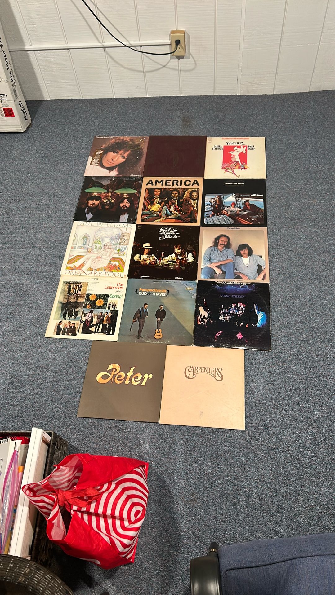 Vintage Vinyl Record Lot (14) - Barbara Streisand Carpenters Crosby, Stills, Nash Etc