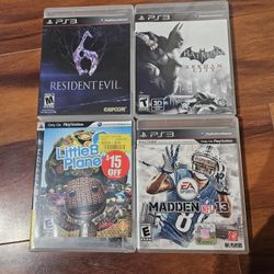 PS3 Games - Resident Evil 6, Arkham City, Little Big Planet, And Madden 13