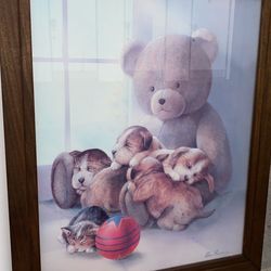Teddy Bear And Puppy - Kitten Frame 