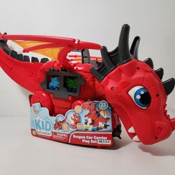 Kid Connection Dragon Car Carrier Playset with Light and Sound, 21 Pieces, Toddler Toys
