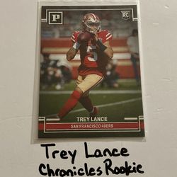 Trey Lance Los Angeles Chargers QB Chronicles Rookie Card. 