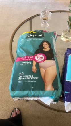 Depends briefs. XXL  22 count.