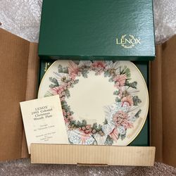 1993 Lenox Colonial Christmas Wreath Plate