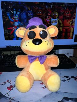 Five Nights at Freddys Freddy Fazbear Plush Toy Purple Hat Bowtie 9 Inch
