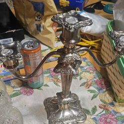 2 Brass Vintage Candleabras 