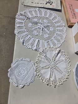 White Crochet Doilies Set of 3
