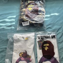 Bape Tees And Camo Jacket