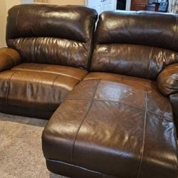 Leather Chaise Lounge and Recliner Loveseat!