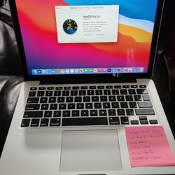 MacBook Pro 13" Mid 2014 Intel Core , 16GB Ram, 256GB SSD, macos Big Sur, Comes with $90 worth Microsoft Office Package installed. Comes with