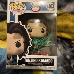 Funko Pop Tanjiro Kamado Signed By VA Zach Aguilar
