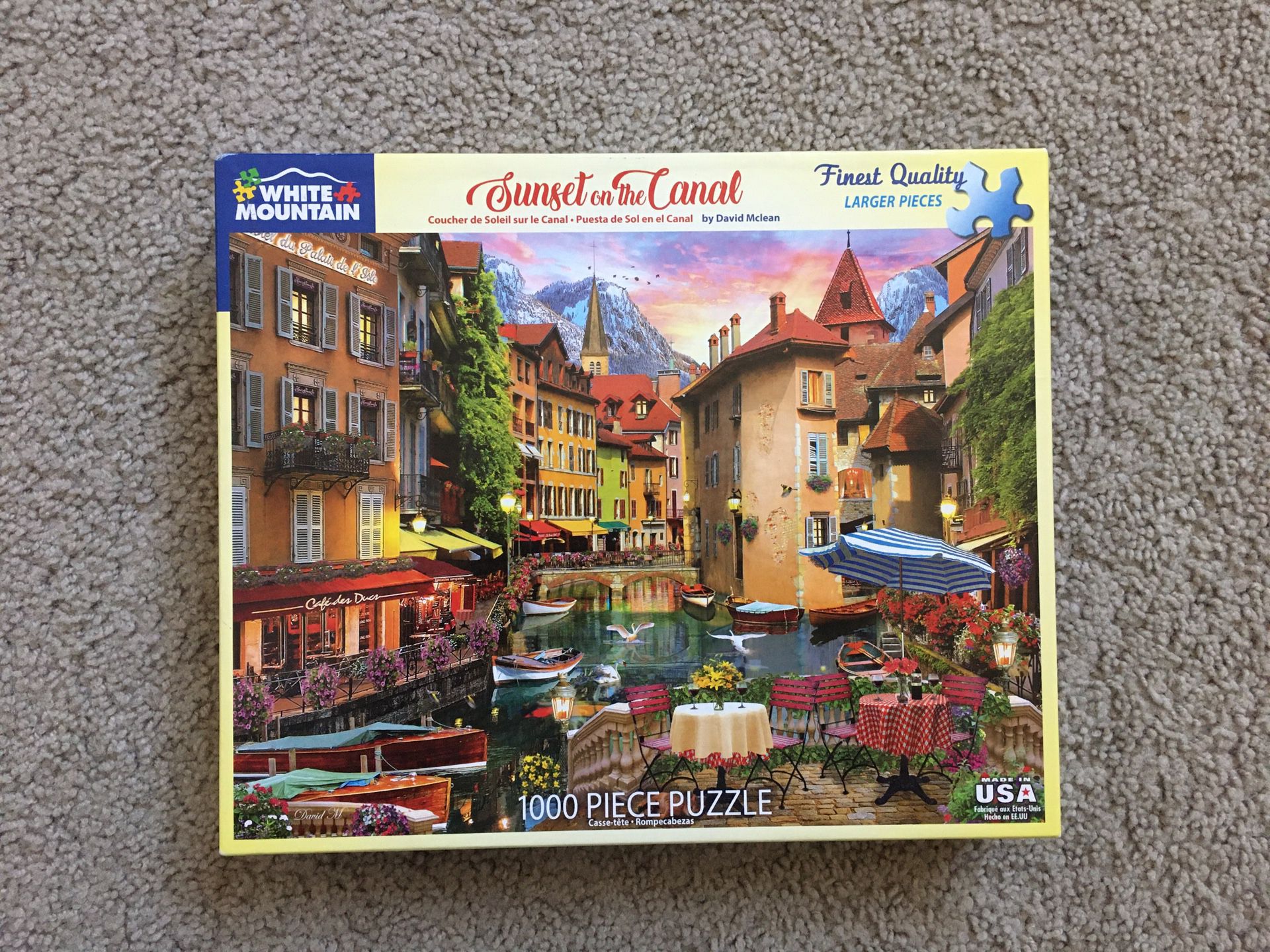 Jigsaw Puzzle SUNSET ON THE CANAL White Mountain NO MISSING PIECES