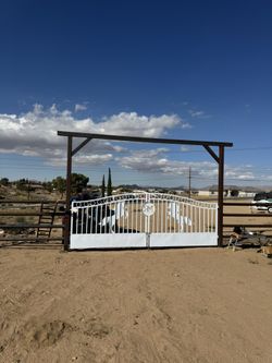 Ranch Gates With Horses And Logo 