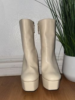 Cream Bratz Style Boots
