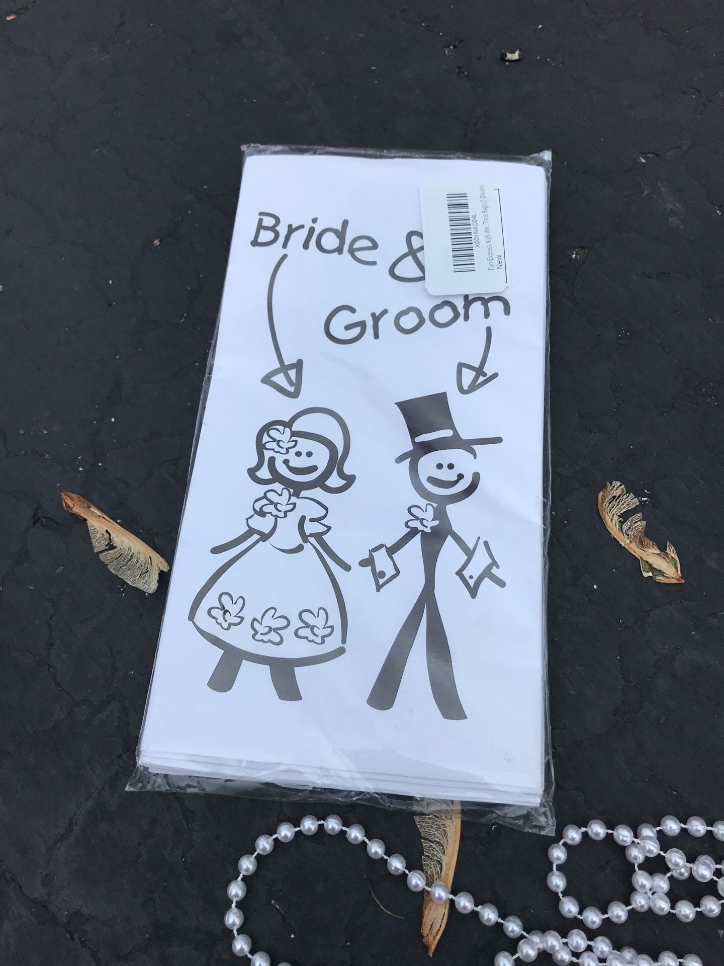 Dozen bride and groom bags