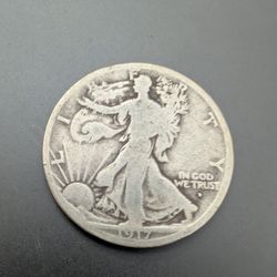 1917d Key Date Walking Liberty Half Dollar Coin
