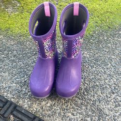 Purple Bogs Rainboots Size Youth 3