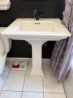 Kohler Pedestal Bathroom Sink Vanity White Porcelain