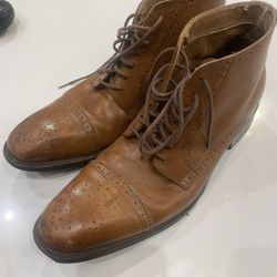 Alfani Platinum Mens Brown Leather Dress Shoes, Size 10