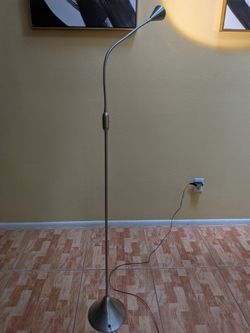IKEA TIVED 65" Flexible LED Floor Lamp – Brushed Stainless / Satin Nickel