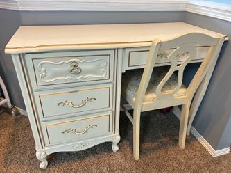Vintage solid wood desk and chair
