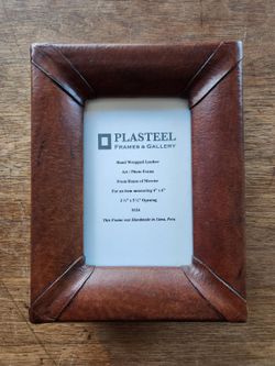 Hand wrapped leather picture frame
