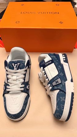 White/Blue Lv shoes