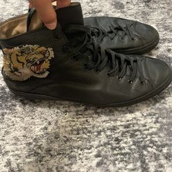Gucci Leather High Top Tiger Print