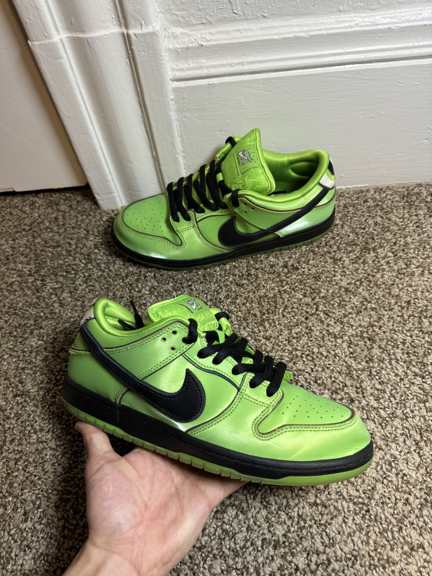 Nike SB Dunk Low Powerpuff Buttercup Size 9.5 Sneakers Shoes