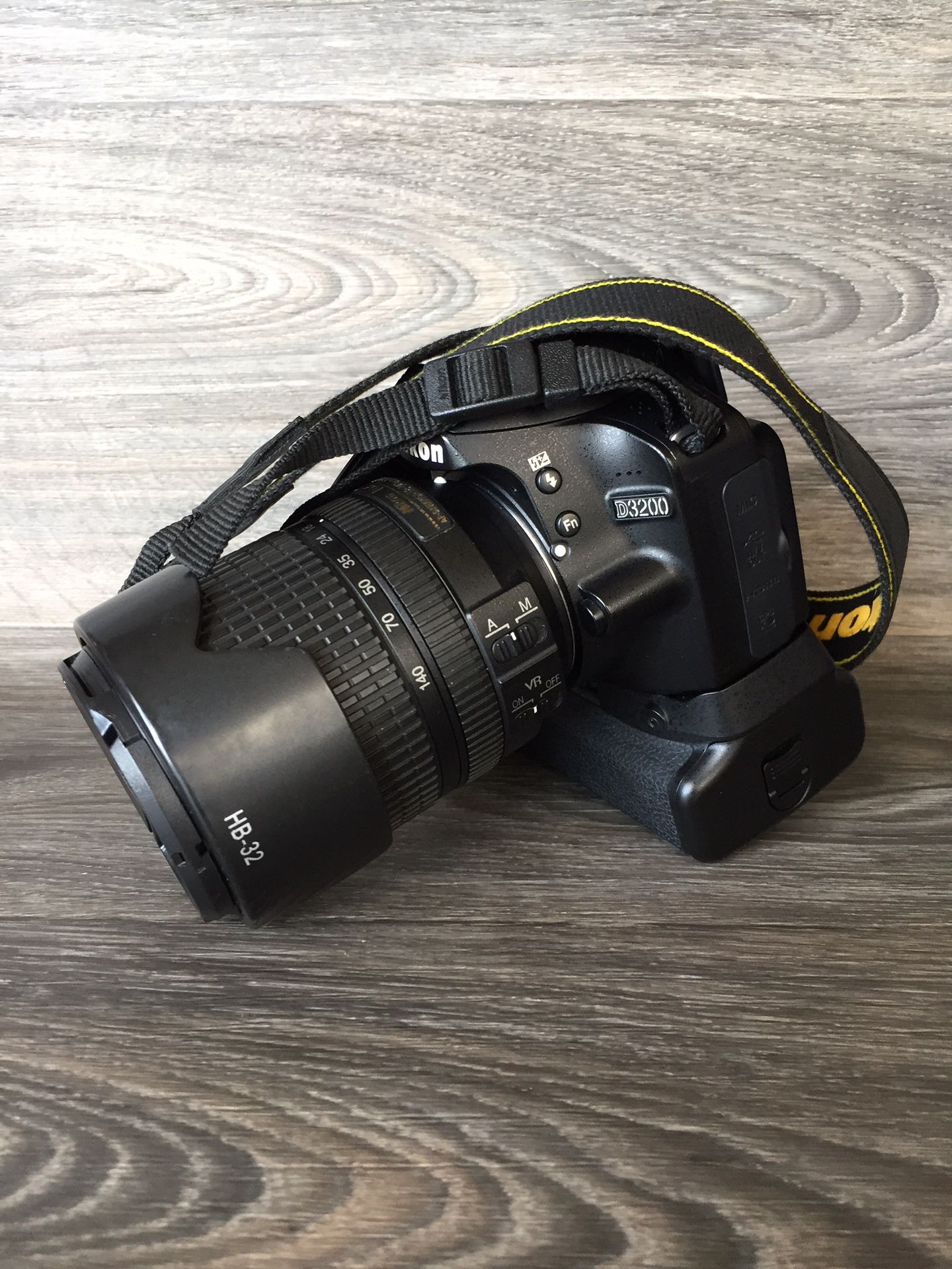 Nikon D3200 - DSLR Camera - W/ 18-140mm Lens, Battery Pack (x2 Batteries), & Charger