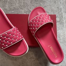 Valentino Leather Slides
