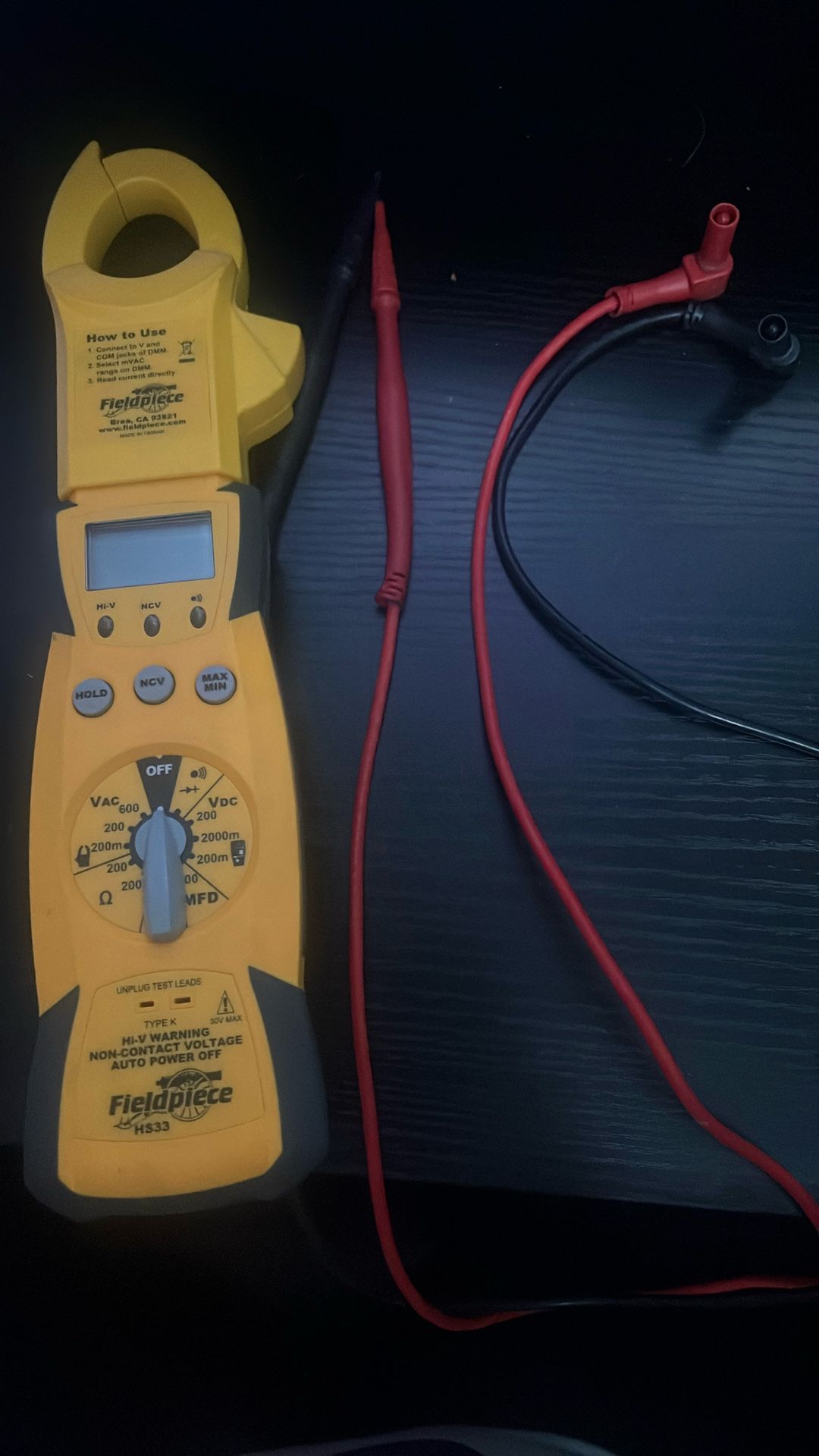 Fieldpiece HS33 Expandable Manual-Ranging Stick Multimeter for HVAC/R