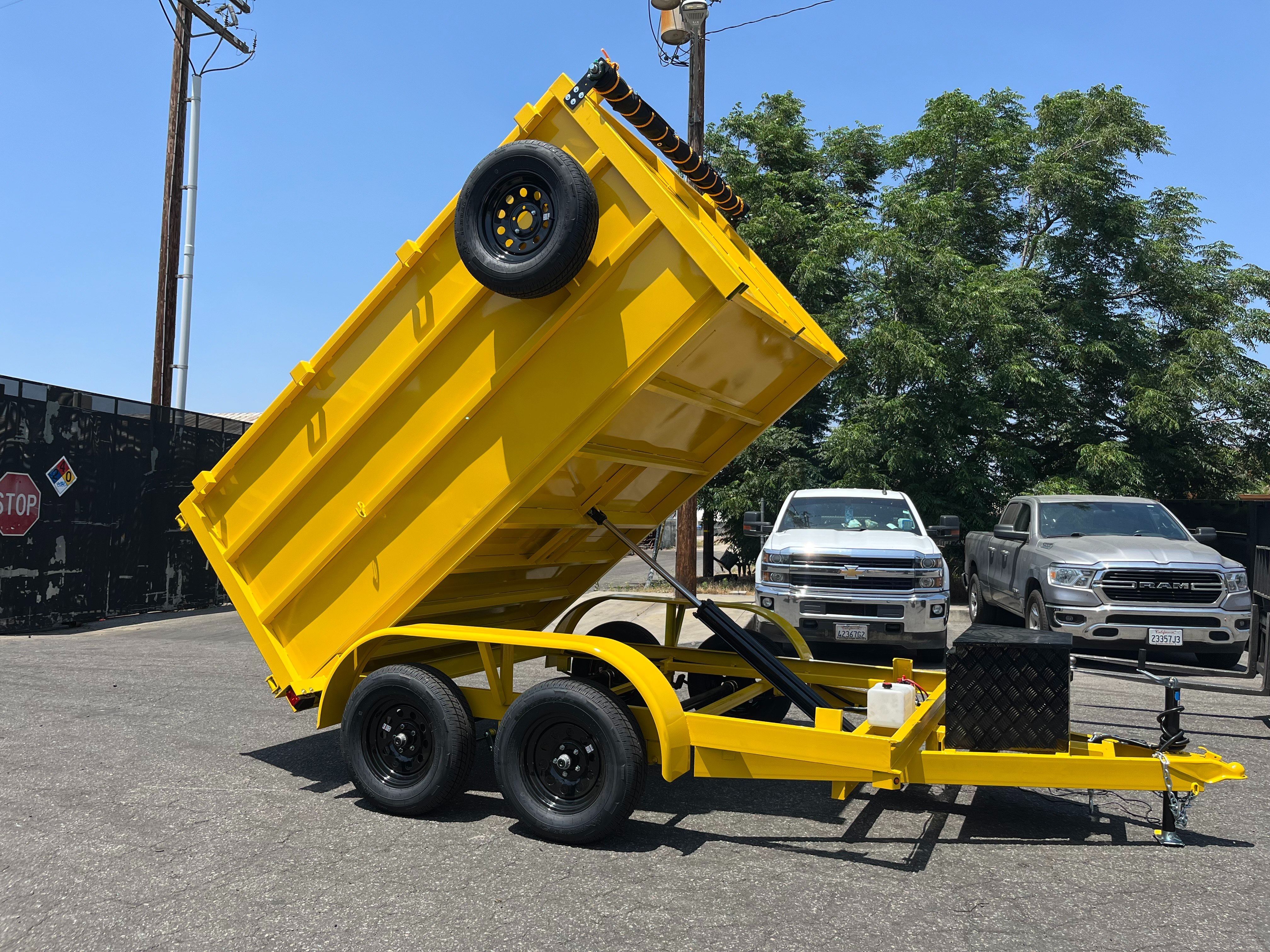 2025 Sky Trailers Dump Trailer / Hydraulic Dump 8X10x4 Yellow