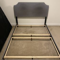 Gray Queen Size Bed Frame  