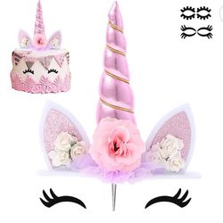 Unicorn Party Cake Topper And Headbands
