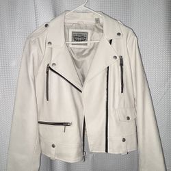 Levi Cream Faux Leather Jacket - Large