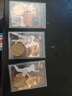 Pinnacle Mint Baseball Cards with Coins Lot of 3