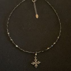 14”-16” Crystal Choker Necklace With Cross Pendant,By ADIA