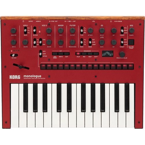 Korg Monologue Monophonic Analog Synthesizer (Red)