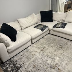 Sectional Couch , Area Rug  And TV Stand 