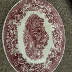 Red And White Transfers are Platter “Avon Collage”