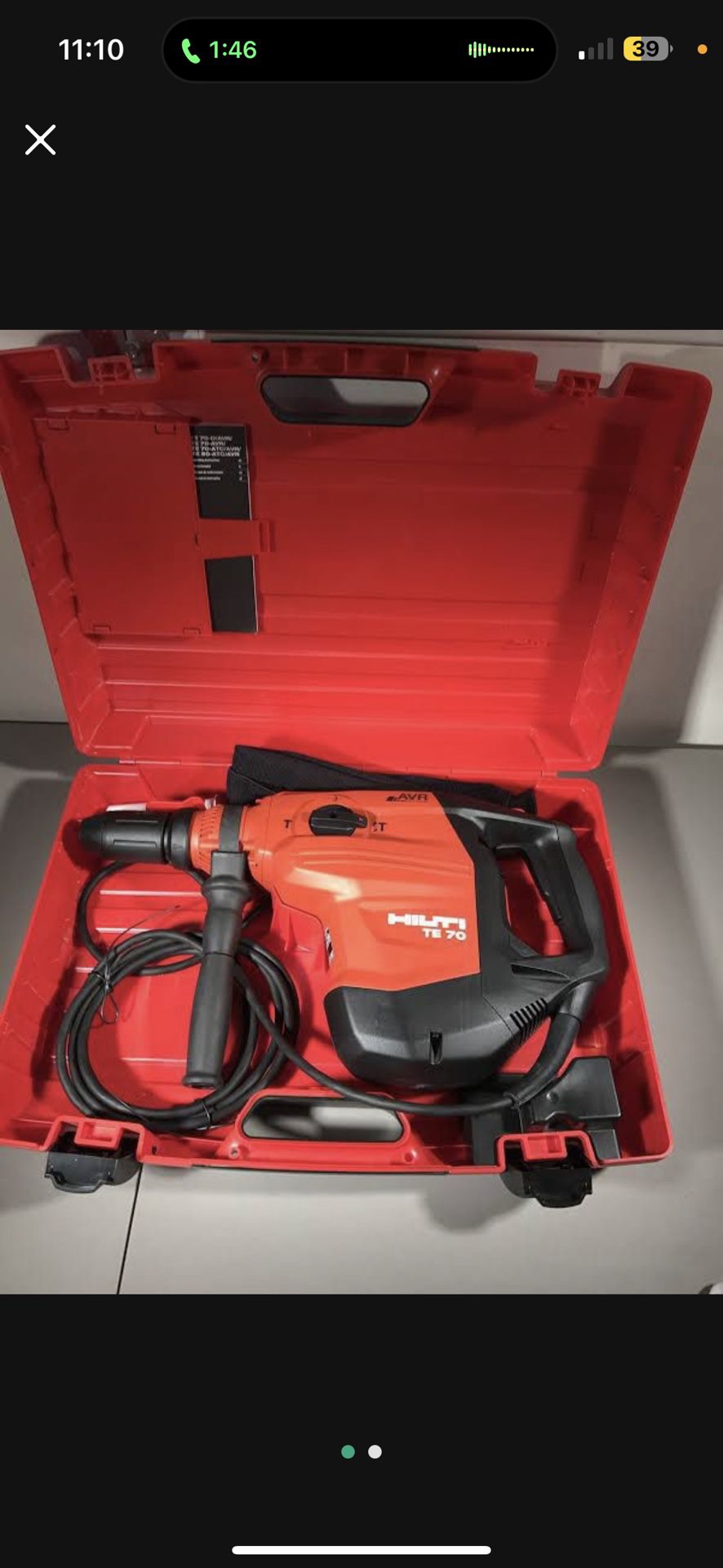Hilti BRAND NEW TE 70 Rotary Hammer Drill Comes with Hard Case, Chisel, And Bit