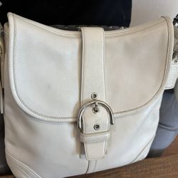 Coach Vintage Beige Leather Shoulder Bag