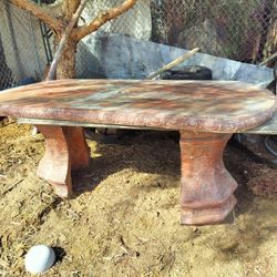 Concrete Table Heavy And Bench 7x3. And A Half.  Cool Ranch Farm