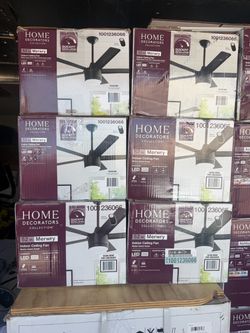 Merwry 52 in. Integrated LED Indoor Matte Black Ceiling Fan with Light Kit and Remote Control $95 EACH BRAND NEW FIRM PRICE THANKS