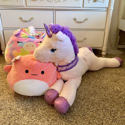 Large & Medium Sized Squishmallows Plus Giant Unicorn